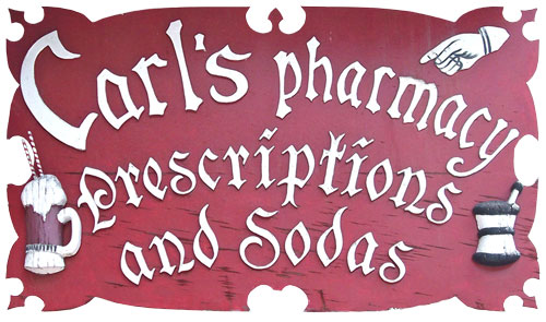 Carl's Pharmacy Prescriptions and Sodas Logo