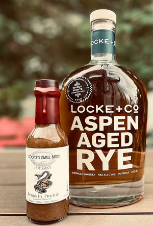 Cooper’s Small Batch Drunkin Funkin Hot Sauce Locke + Co Aspen Aged Rye Whiskey