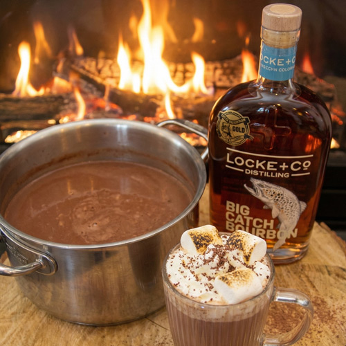 Locke + Co Distilling Big Catch Bourbon Batched Bourbon Hot Chocolate and Pot