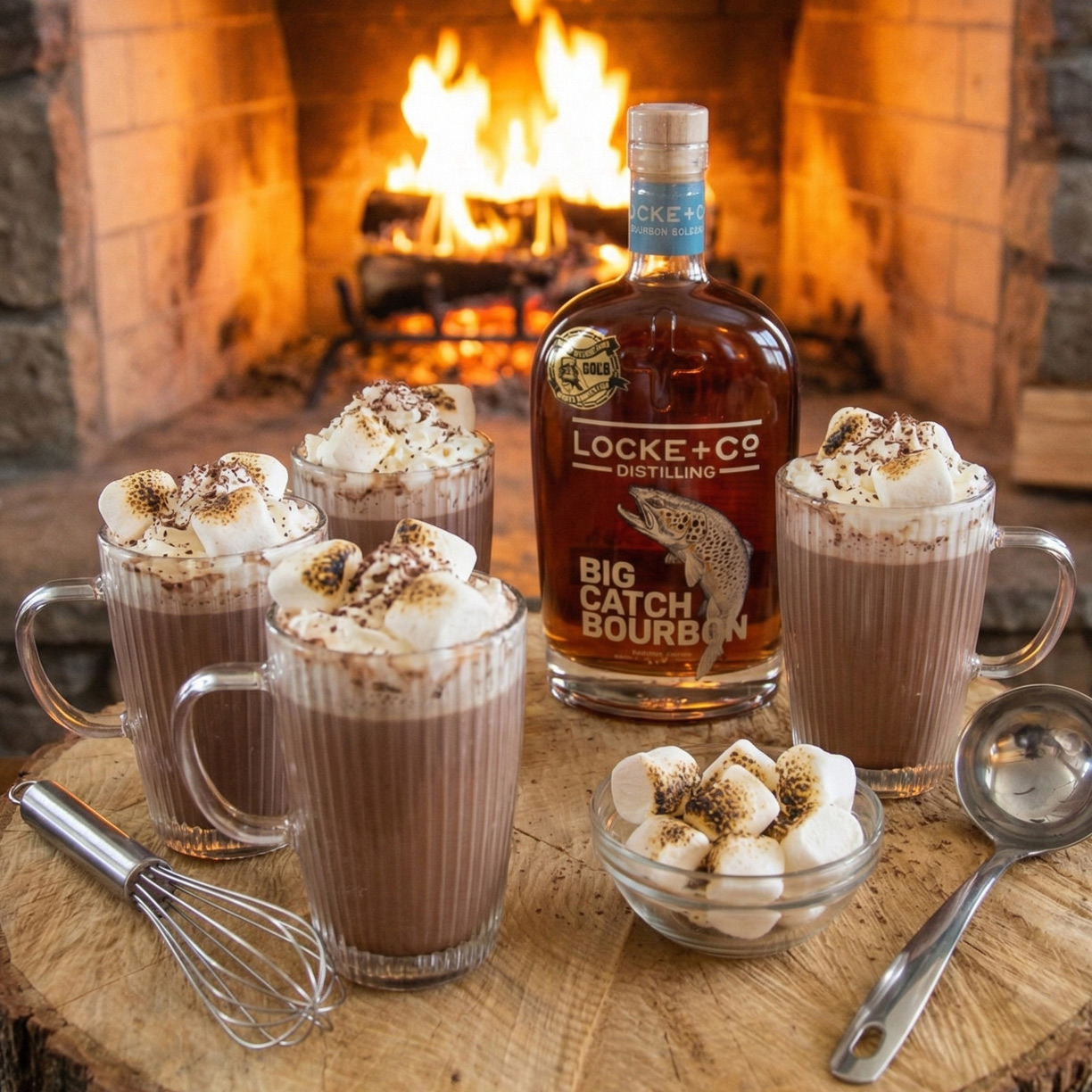 Locke + Co Distilling Big Catch Bourbon Batched Bourbon Hot Chocolates